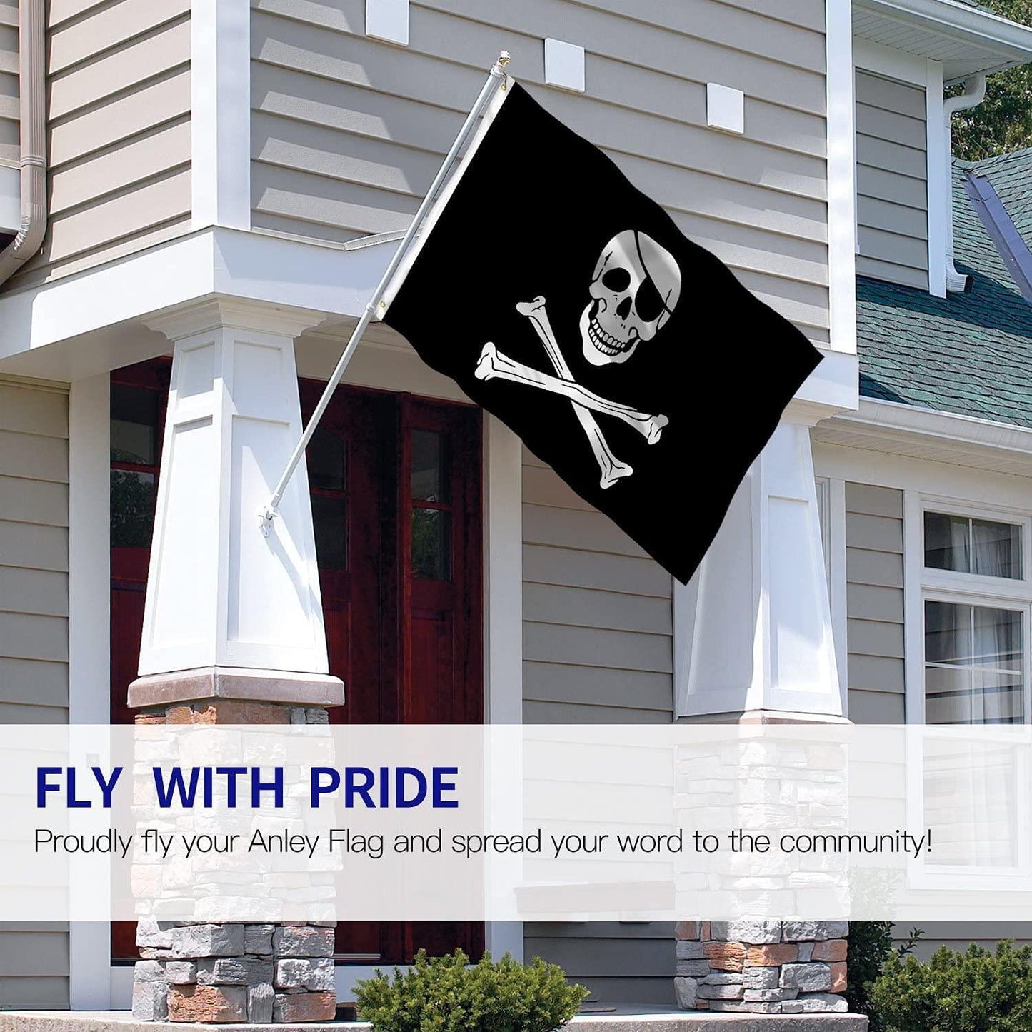 Jolly Roger Pirate Flag 5x3ft With Eyelets