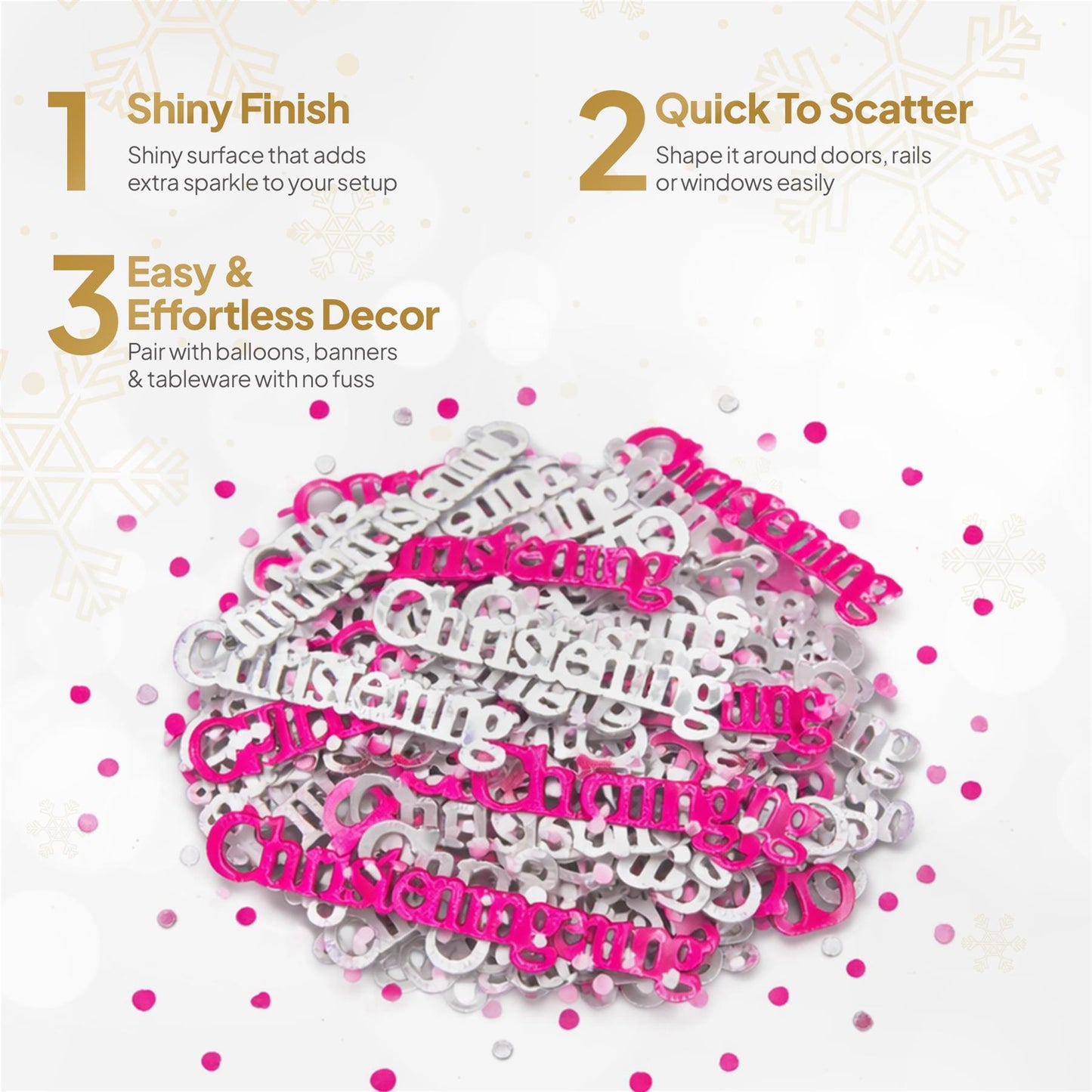 5 x 14g Pink Christening Confetti