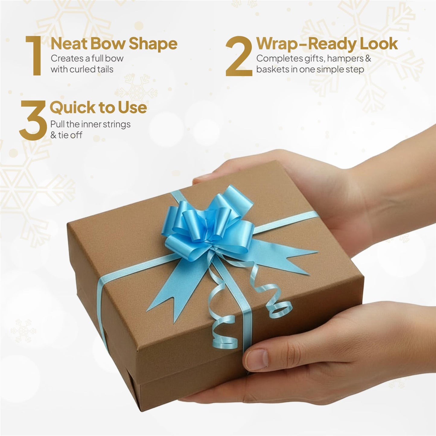 Shatchi 60pcs Pale Blue 30mm/3cm Pull Bows Gift Wrap & Hampers