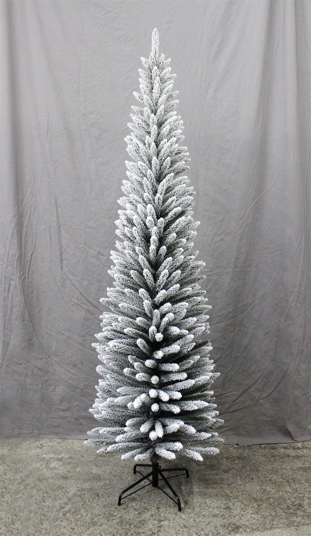 6ft Snow Flocked Pencil Tree