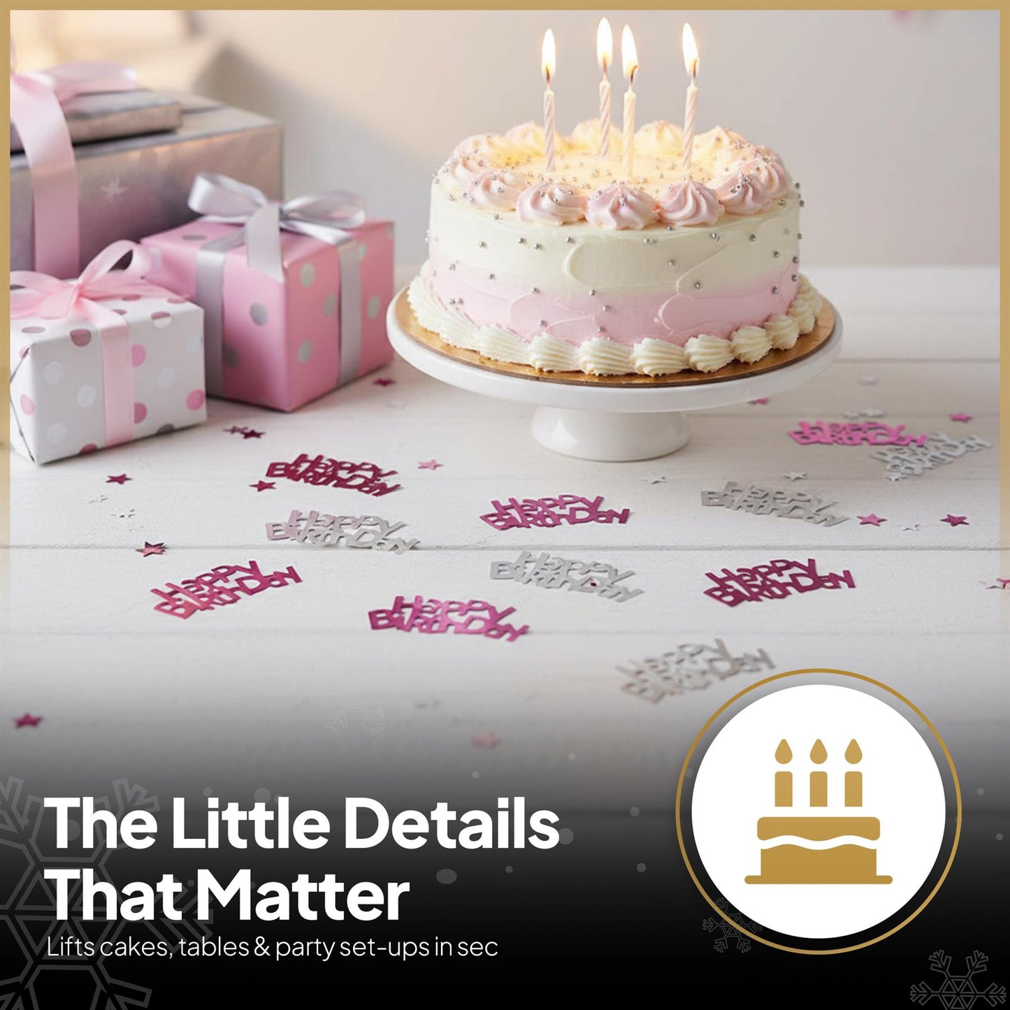 1 PKS Happy Birthday Confetti Pink & Silver 14g