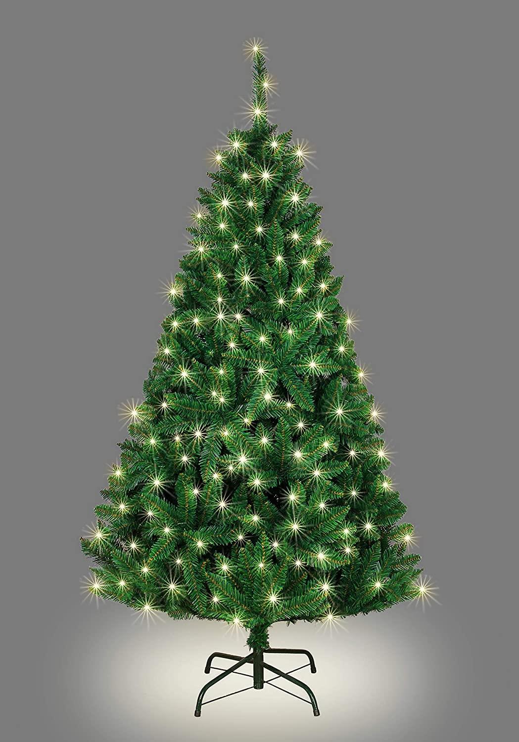 7Ft Pre-Lit Imperial Pine Christmas Tree - Green Warm White LEDs