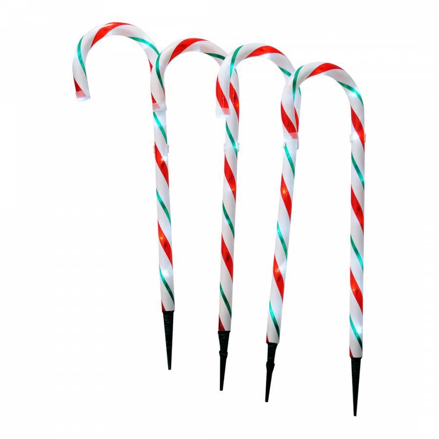 4 LED Candy Cane Stakes