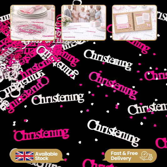 5 x 14g Pink Christening Confetti