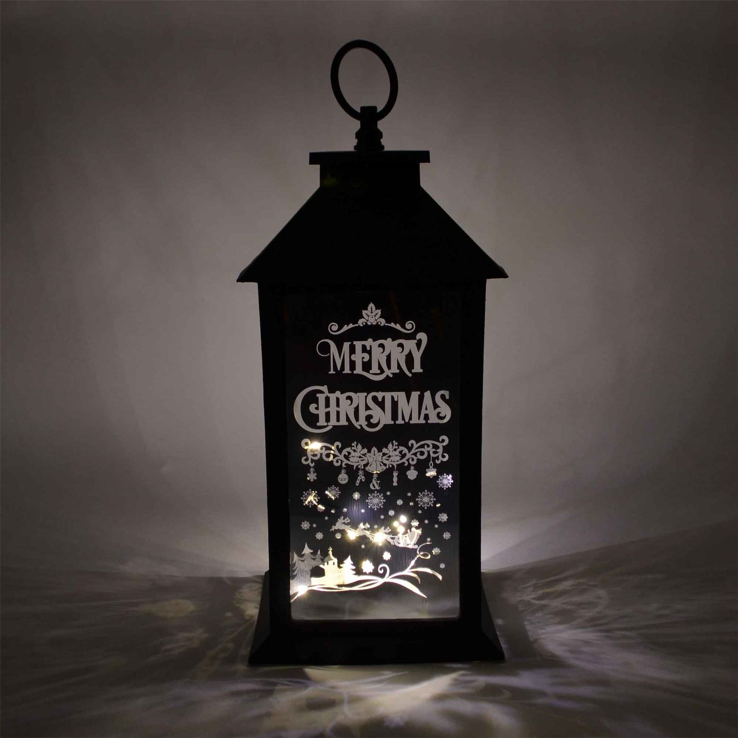 Christmas LED Lantern with Black Frame