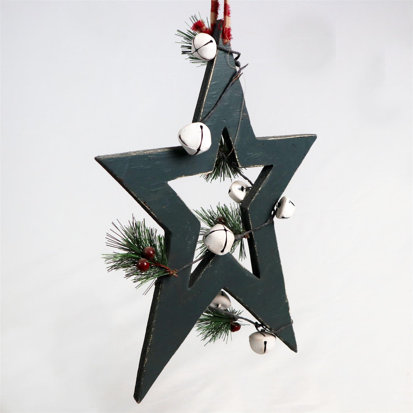 Hanging Decorations Green Star 30cm