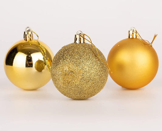 Baubles Deep Gold 15cm - 3 Pcs Set PVC