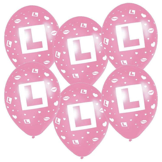 12pcs 11" Pink L Plate Balloons