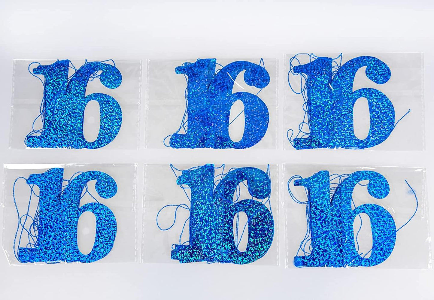 6 x 5ft 16th Birthday Blue String Decorations