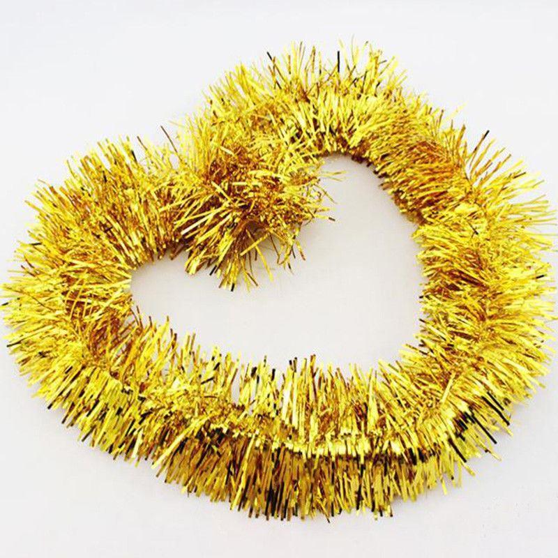 8 Gold Tinsel Trees (1.8m)