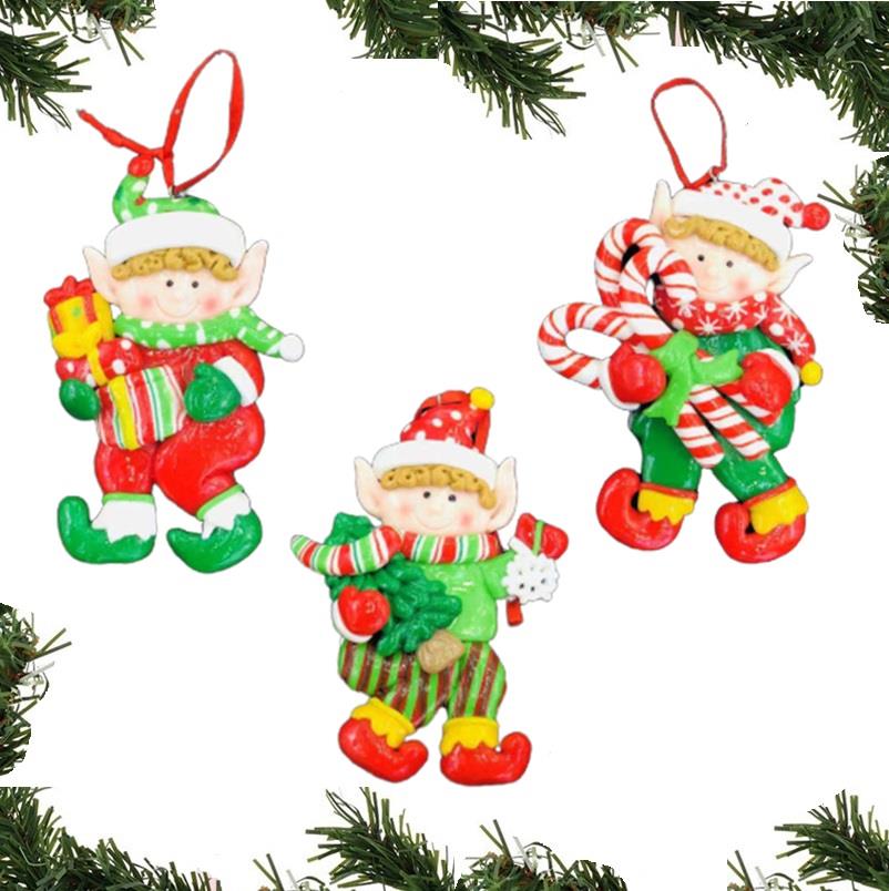 Christmas Hanging Decoration - 3pcs Ceramic