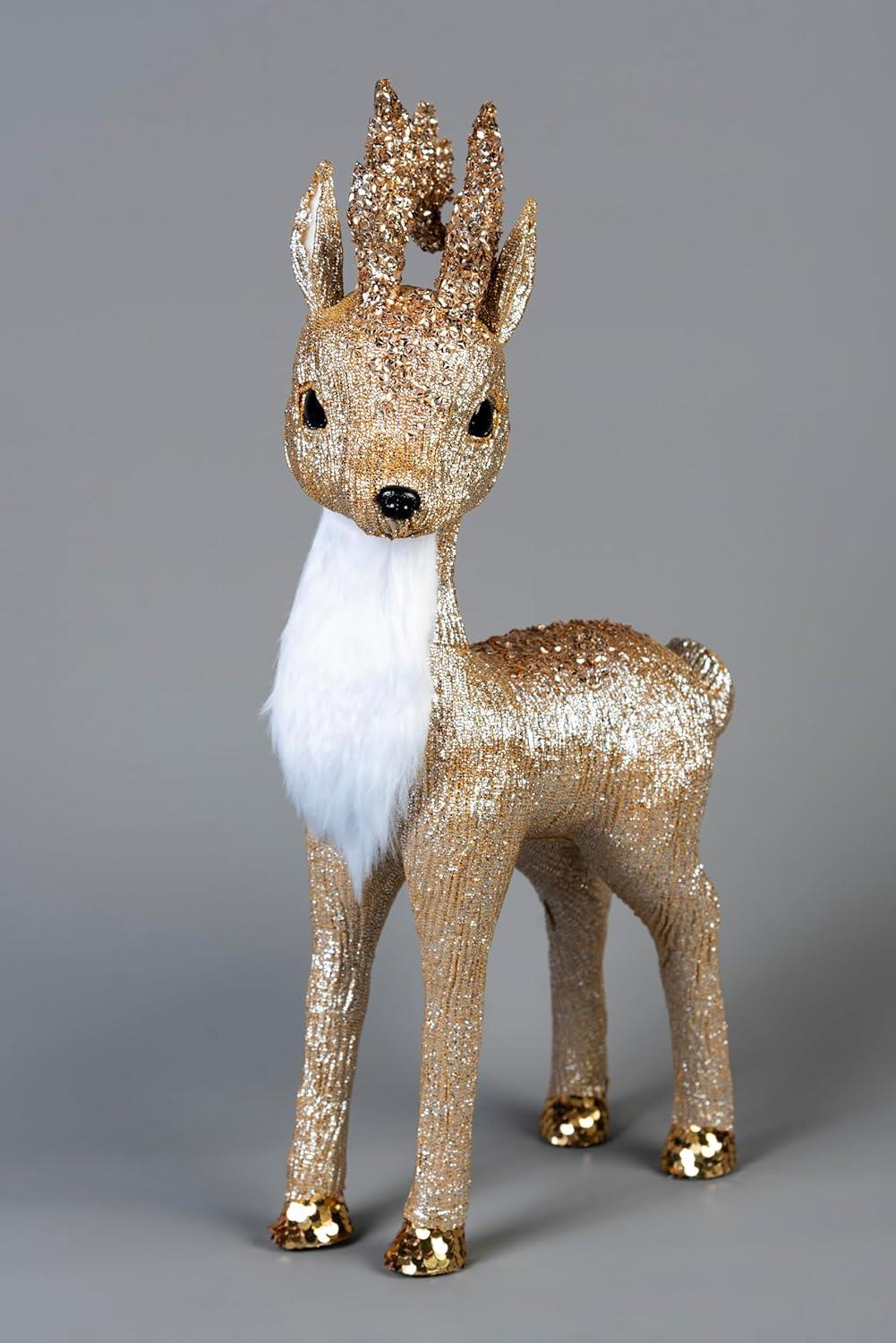 44cm Gold Reindeer Decoration