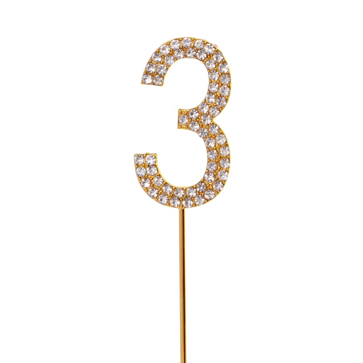 Gold Number 3 Cake Topper