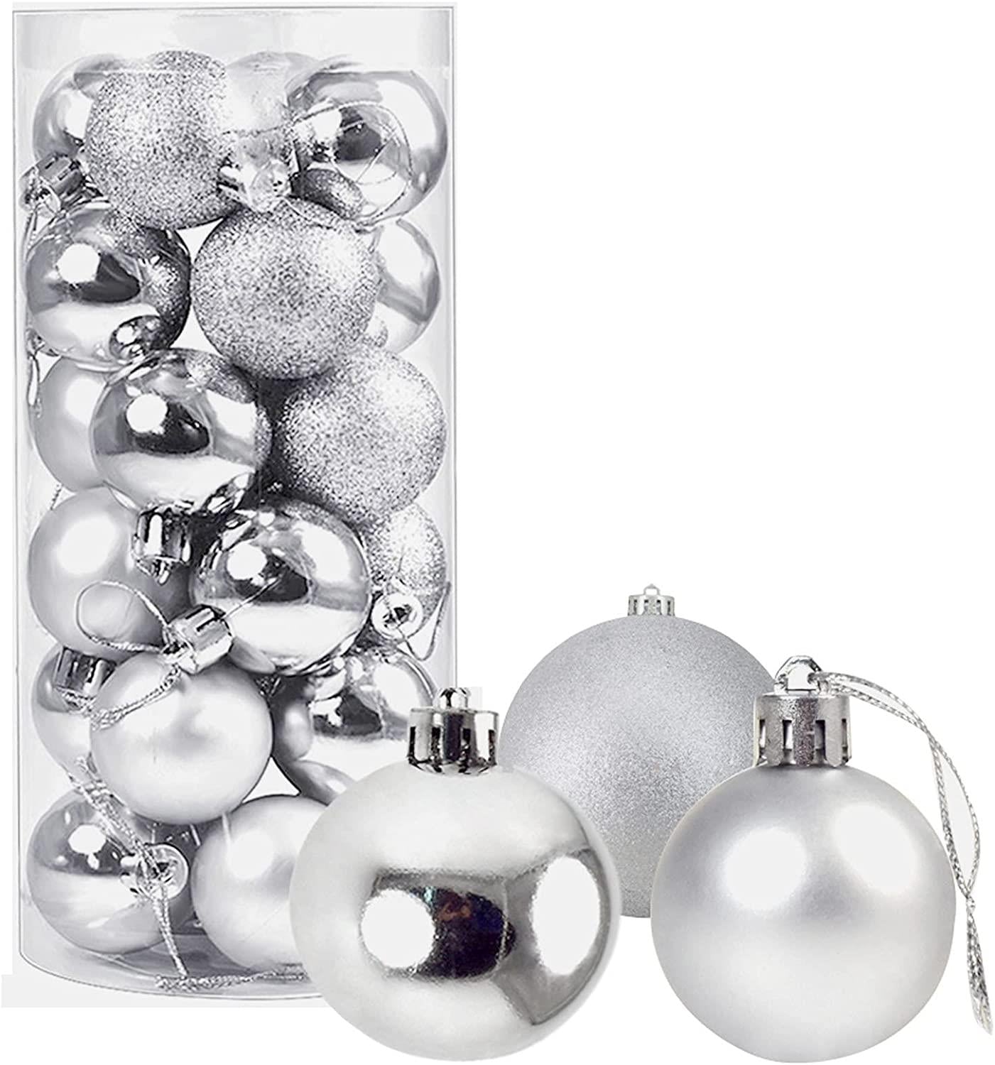 BAUBLES SILVER 3cm - 12pcs Set PVC