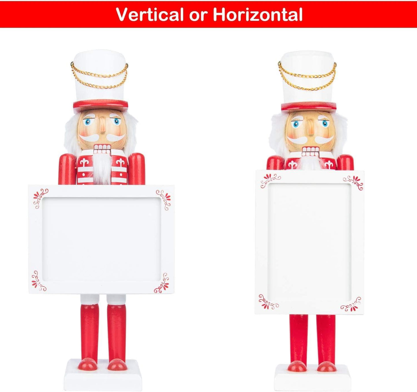 2 Wooden Nutcracker Photo Holders (38cm)