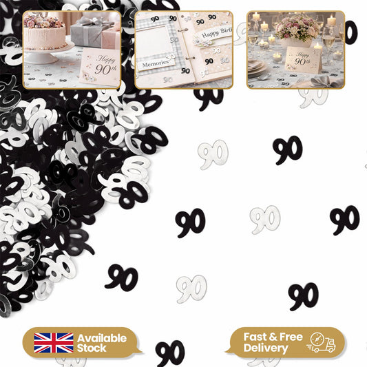 90th Confetti Black & Silver 14G 2PK