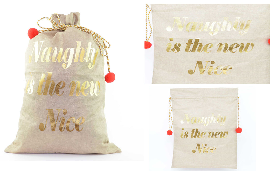 Santa Sack Naughty Is The New Nice Christmas Bag 72x50cm