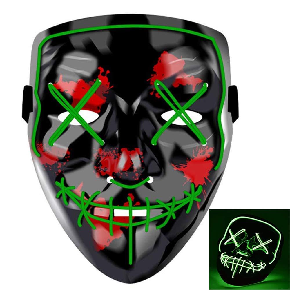 Halloween LED Neon Green Stitched Purge Mask