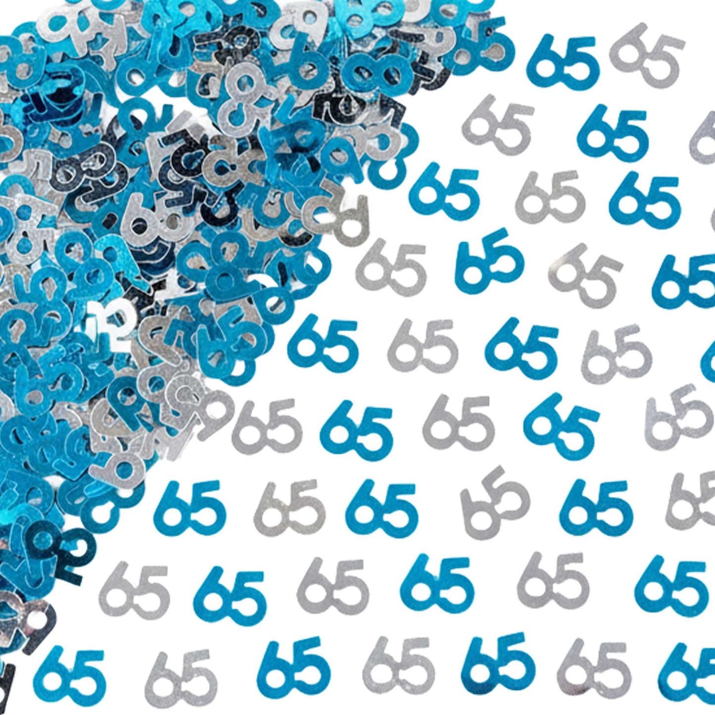 2 x 14g Blue & Silver 65th Confetti