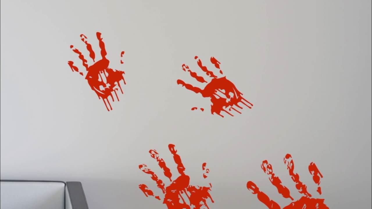 Scary Blood Hand Print Window Clings