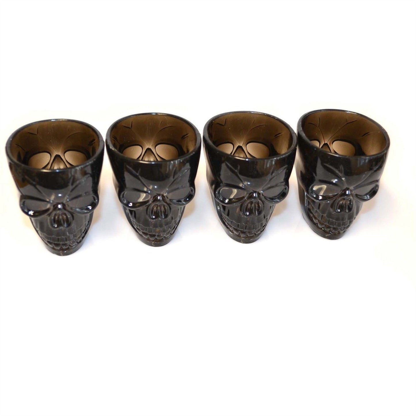 4Pcs Clear Skull Shot Glasses - 55ml