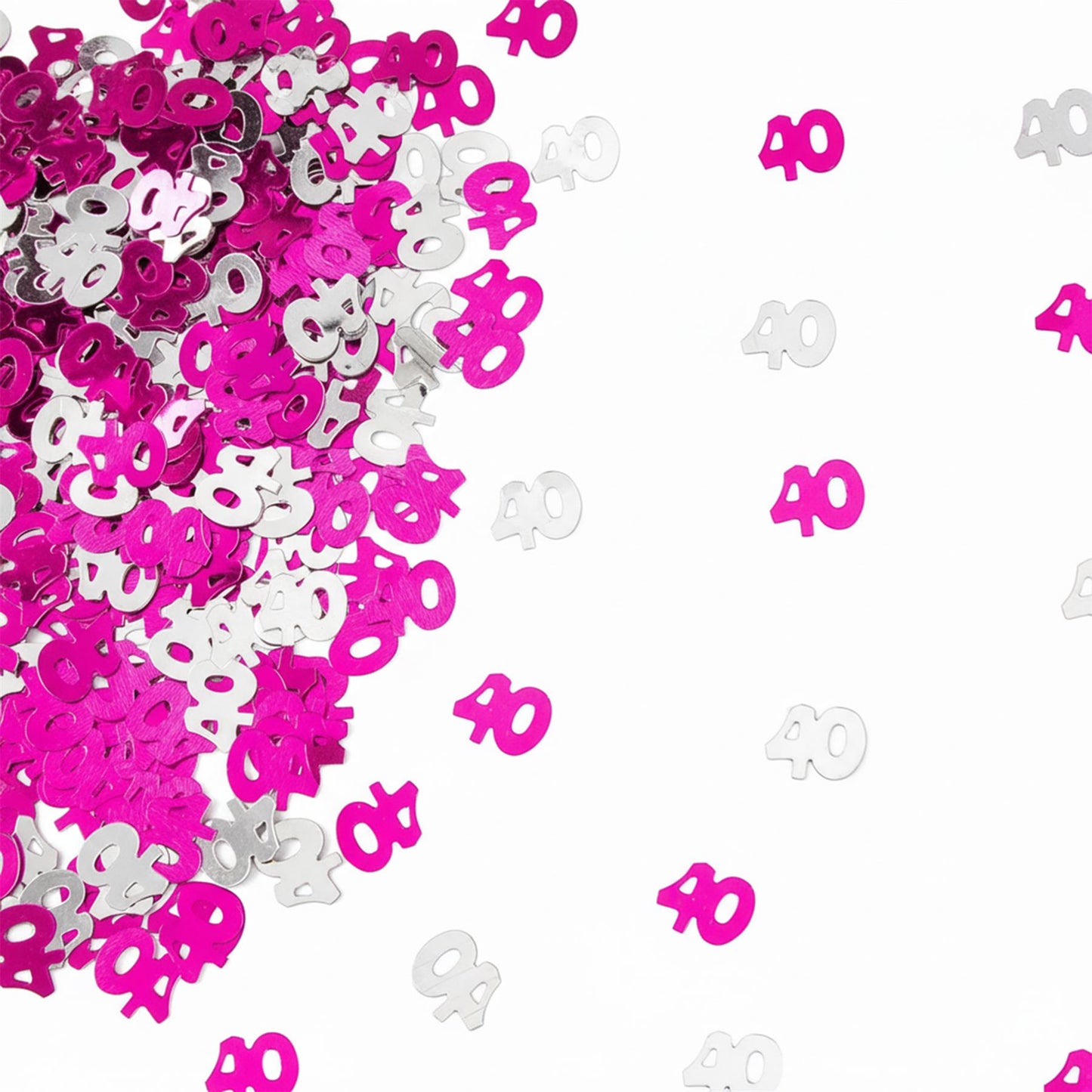 Shatchi 14g 40th Happy Birthday Pink & Silver Confetti