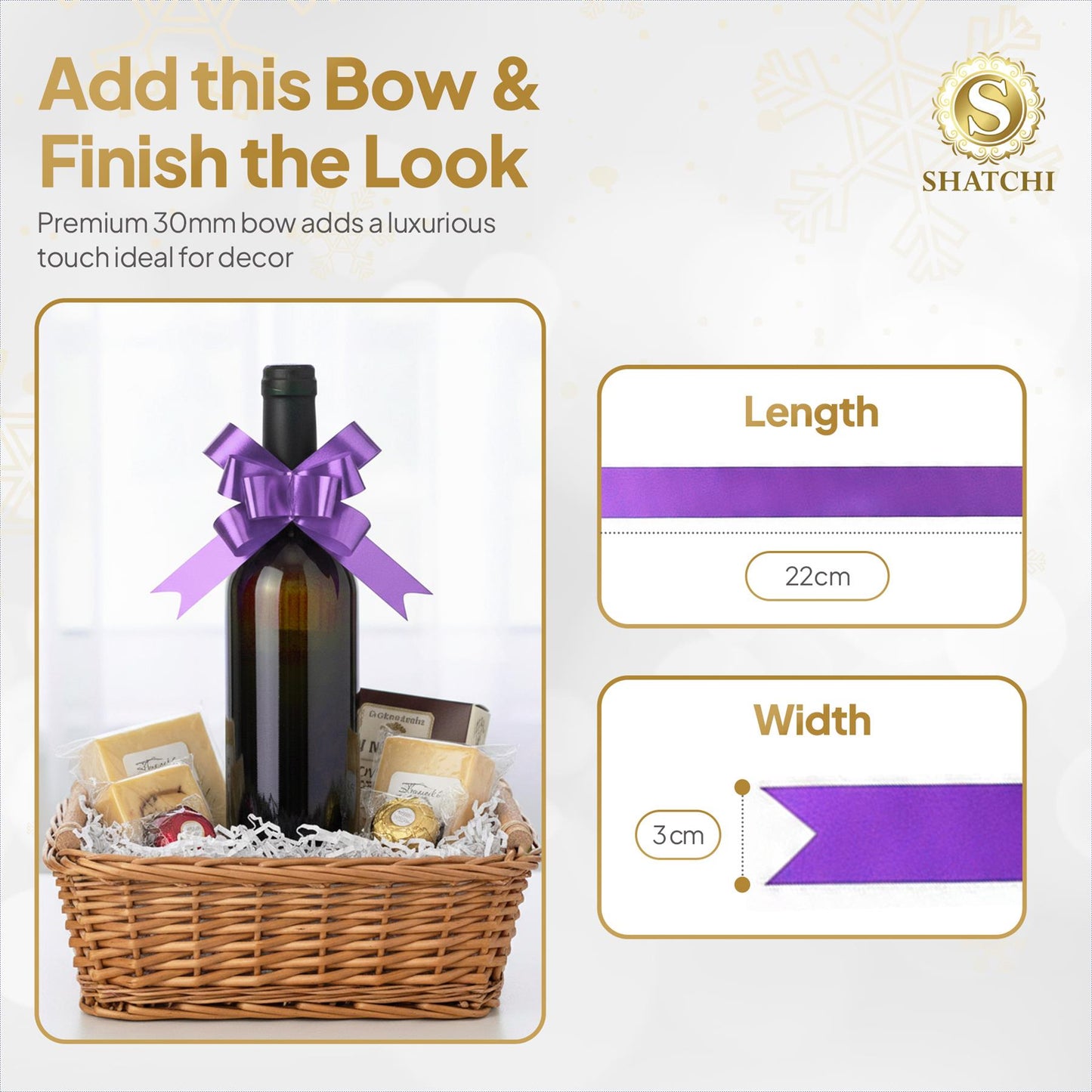 Shatchi 30pcs Purple 30mm/3cm Pull Bows Gift Wrap & Hampers