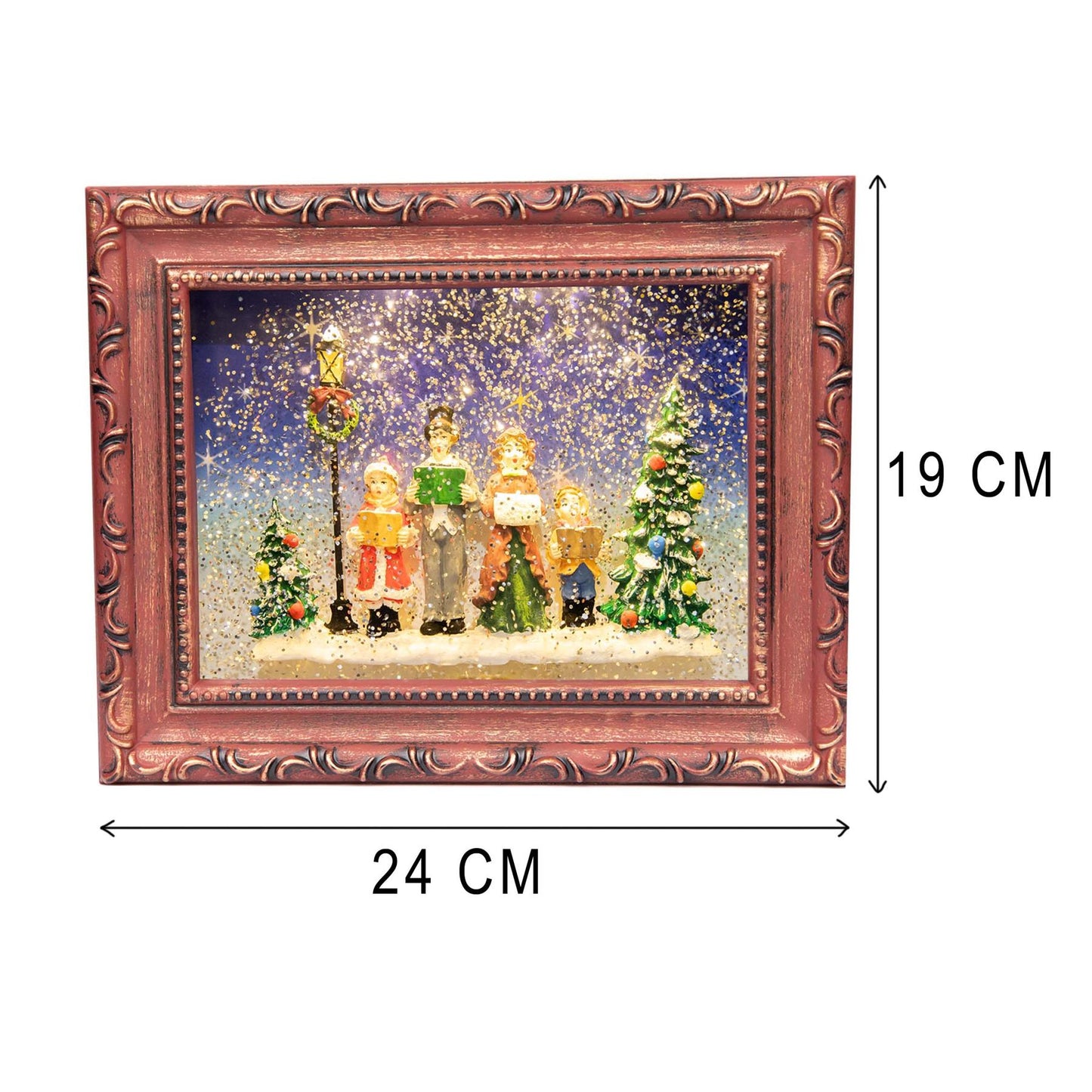 Christmas Carol Singers Choir Scene Frame Globe - 24x5x19CM