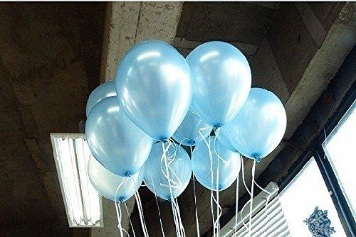 10 Pcs 12" Metallic Light Blue Colour Latex Balloons