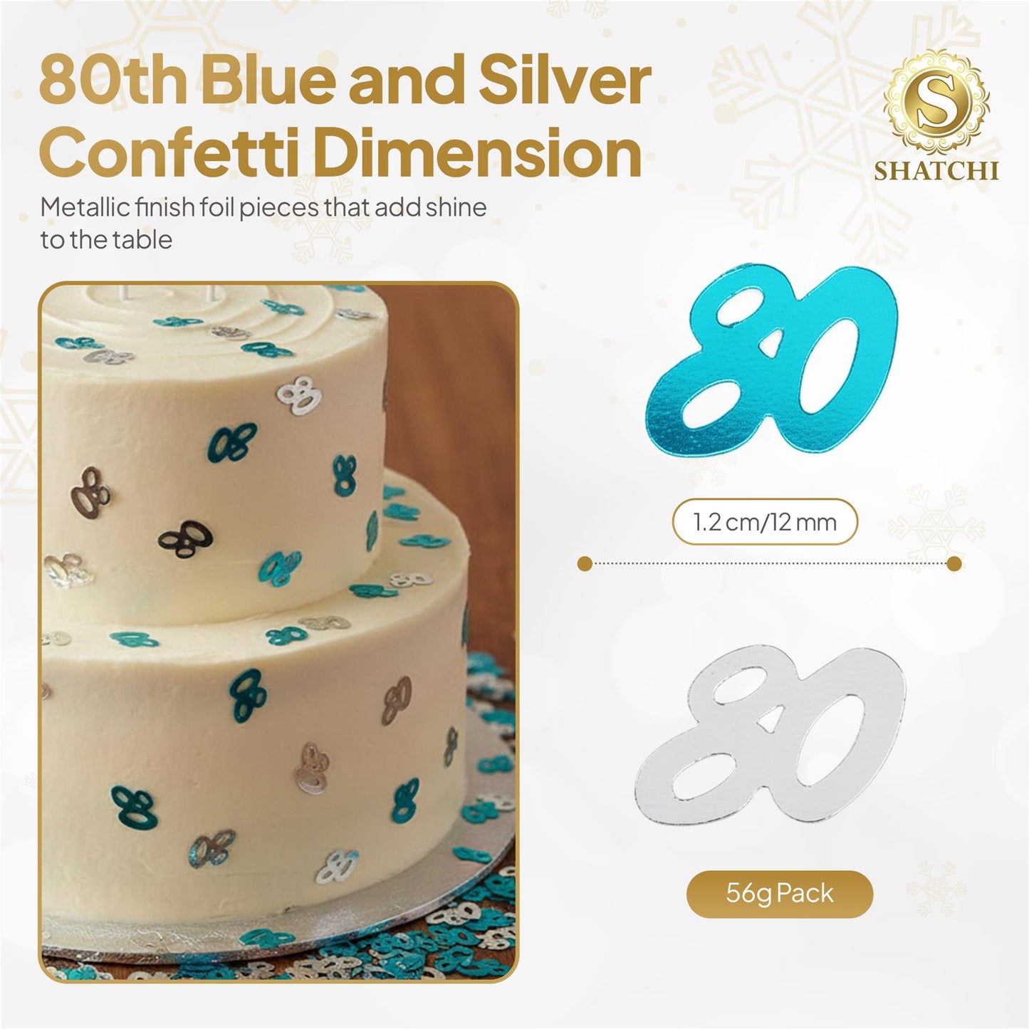 4 packs 14g 80th Blue Confetti