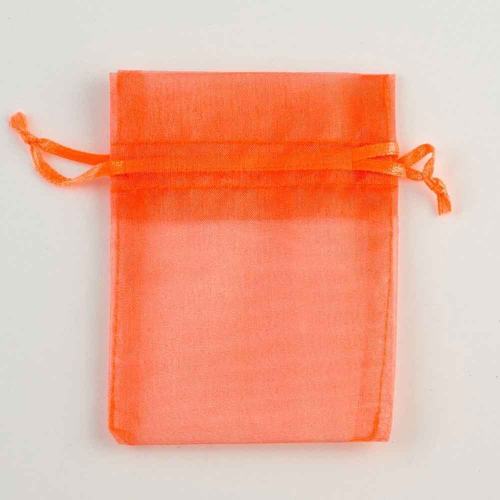 50pcs 7x9cm Orange Organza Gift Bags