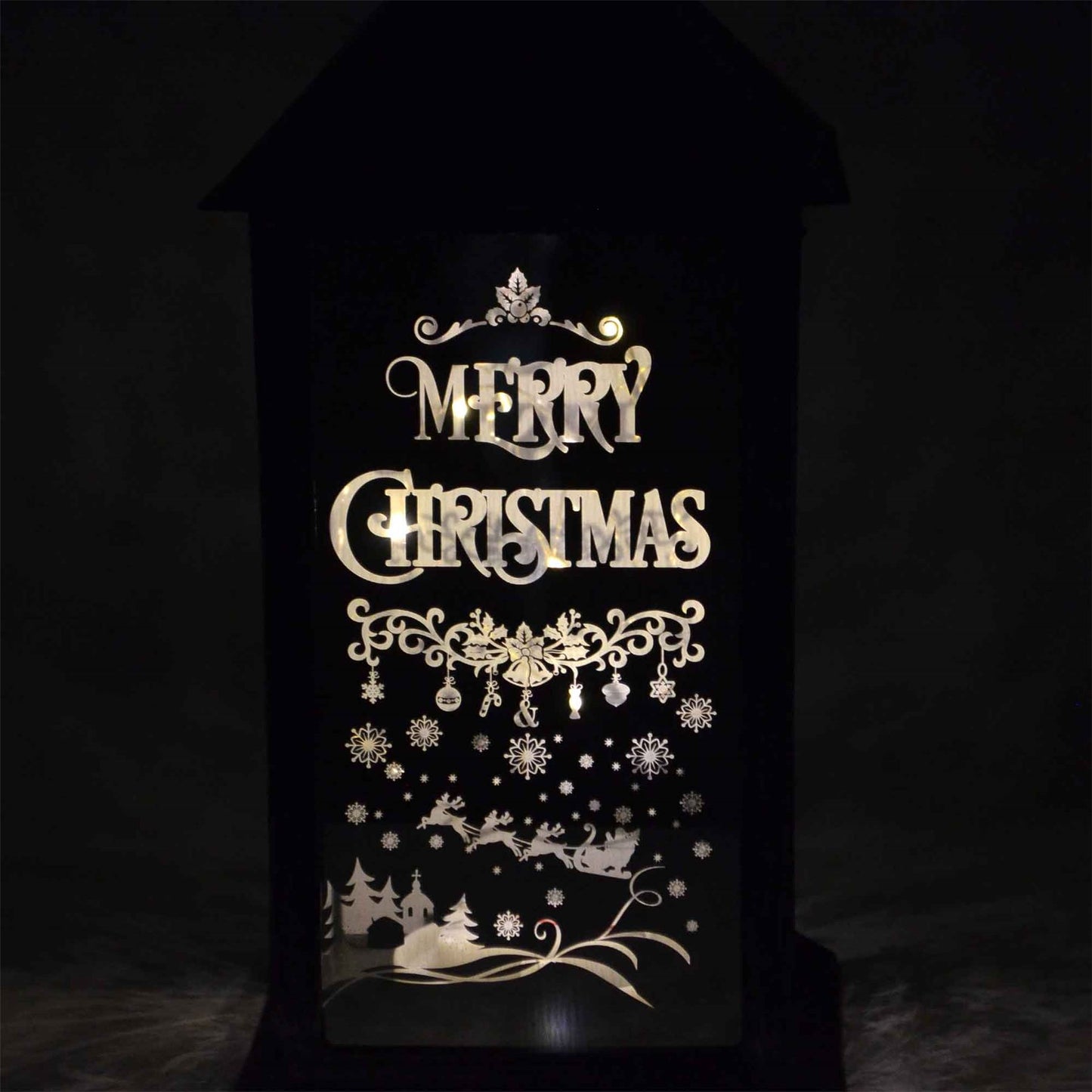 Black Christmas Lantern Plastic