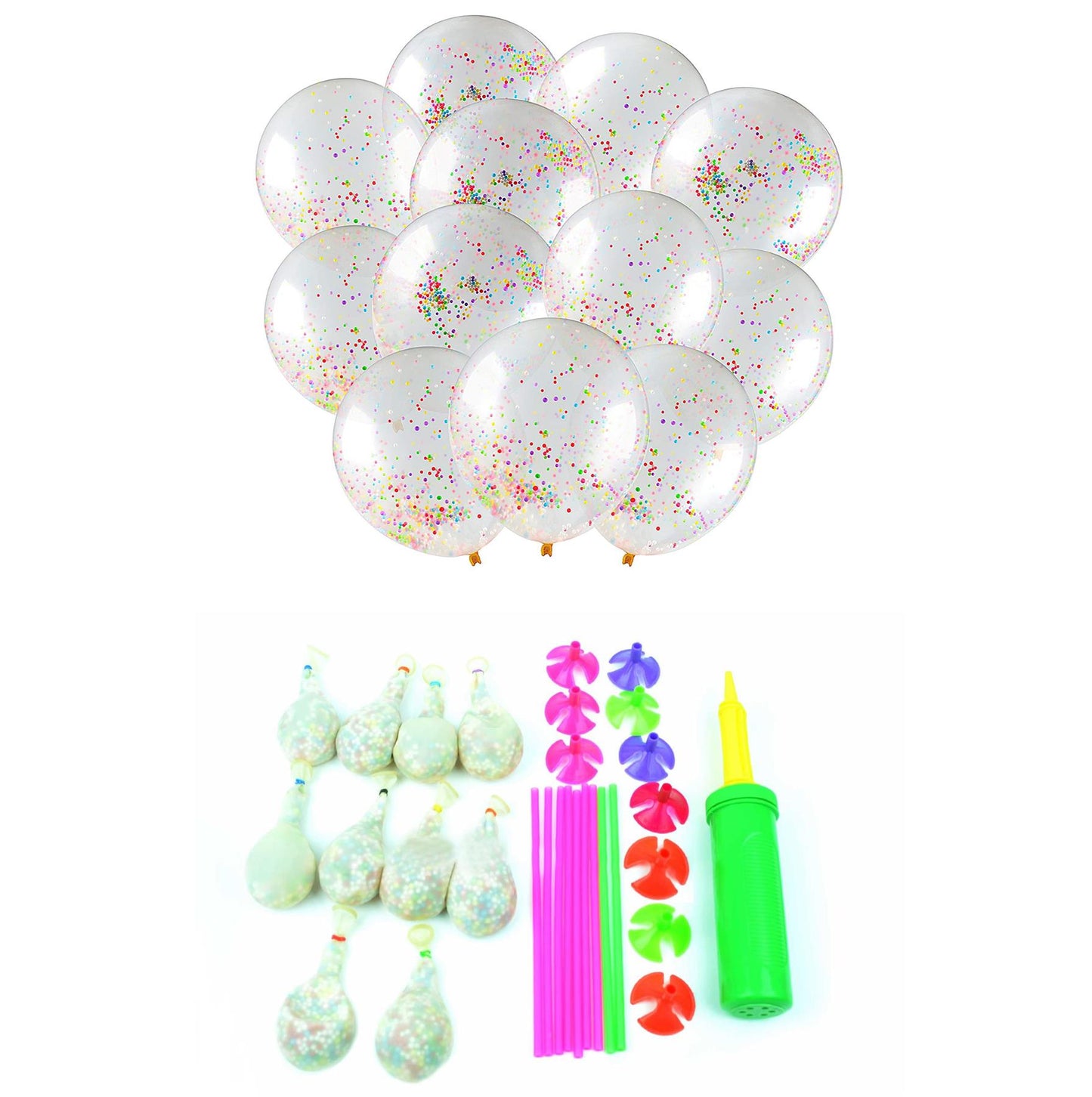 10 Stuffed Balloons Kit with Pump