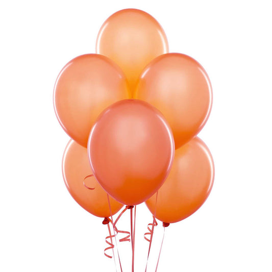 50 Metallic Orange Colour Latex Balloons 12"