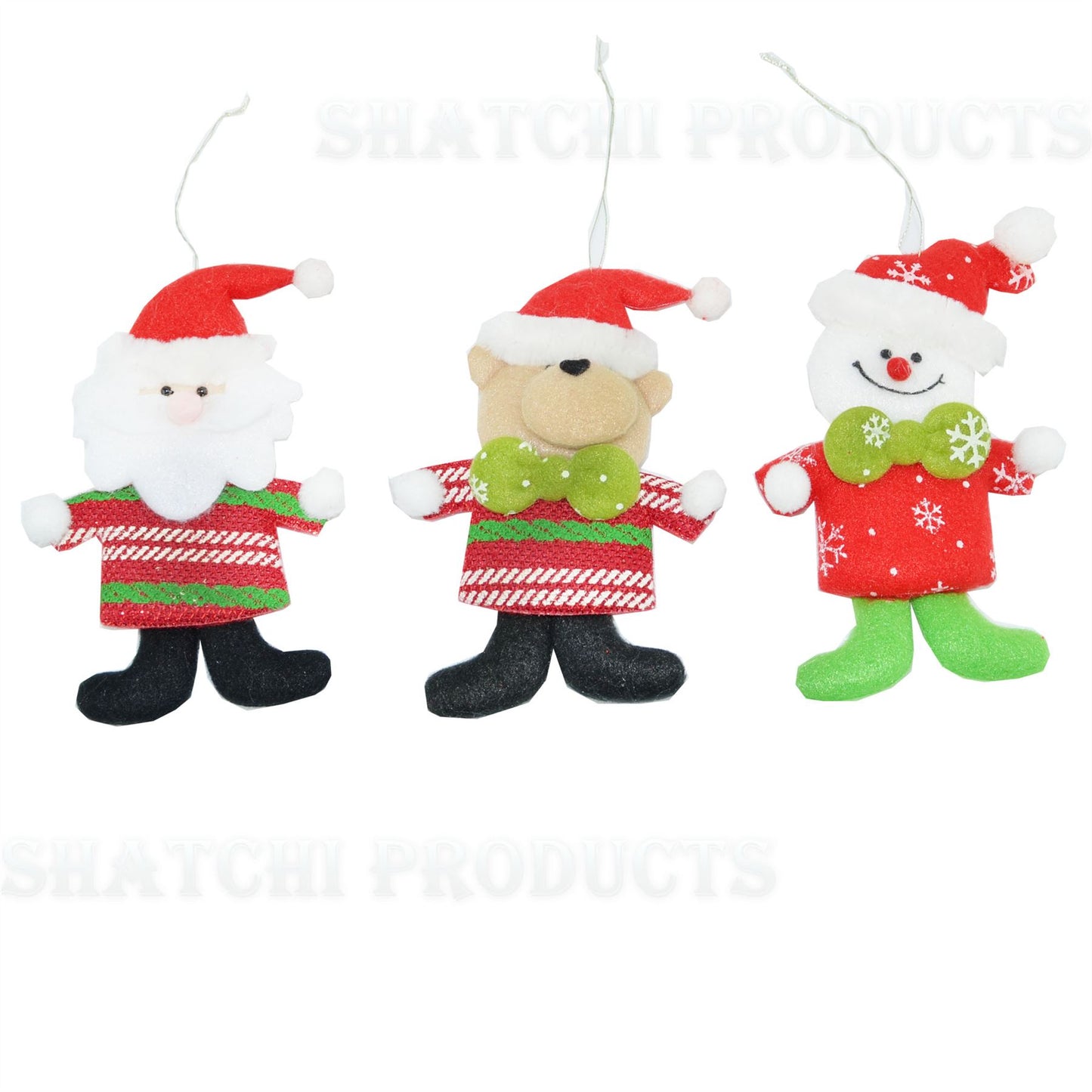 3 Novelty Xmas Hanging Decoration