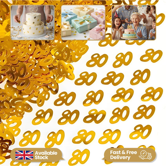 14g Gold 80th Confetti
