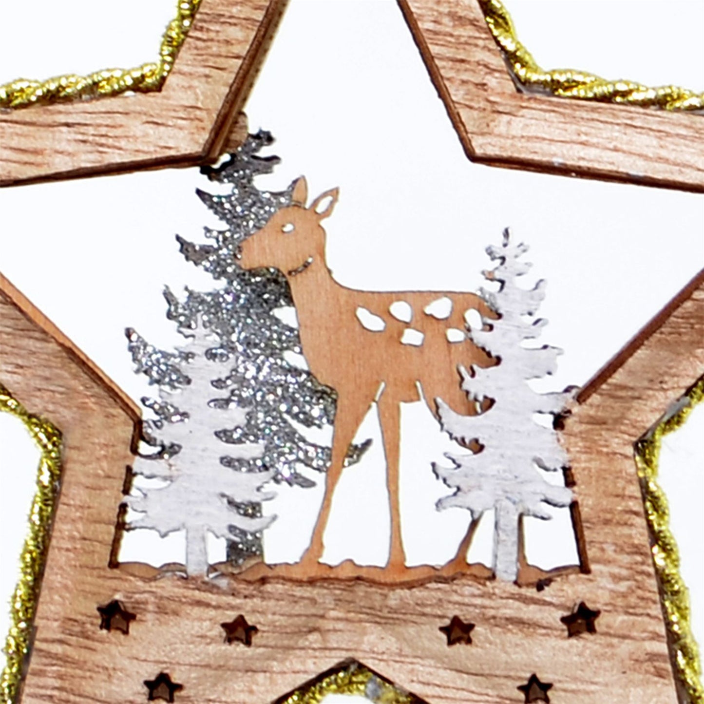 10x11cm Wooden Star Ornament