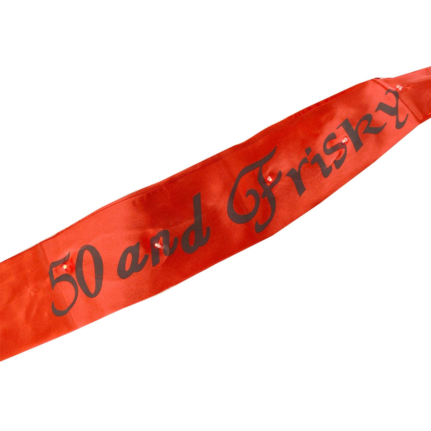 Red Flashing 50 and Frisky 50th Birthday Sash