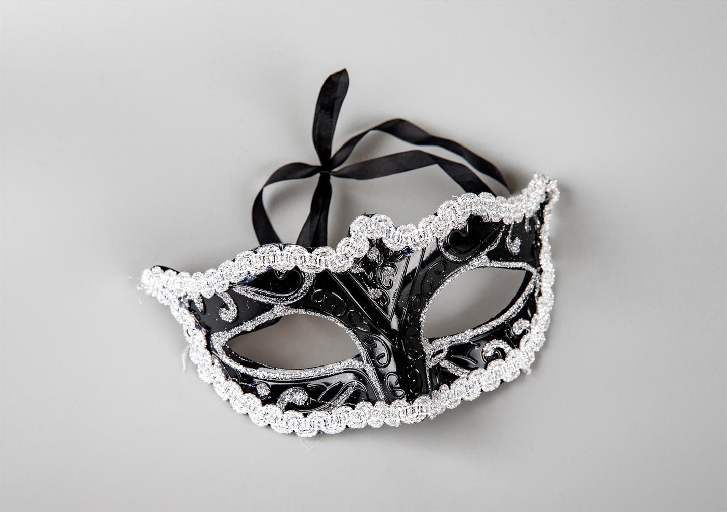 Cerise Silver & Black Venetian Masquerade Party Eye Mask