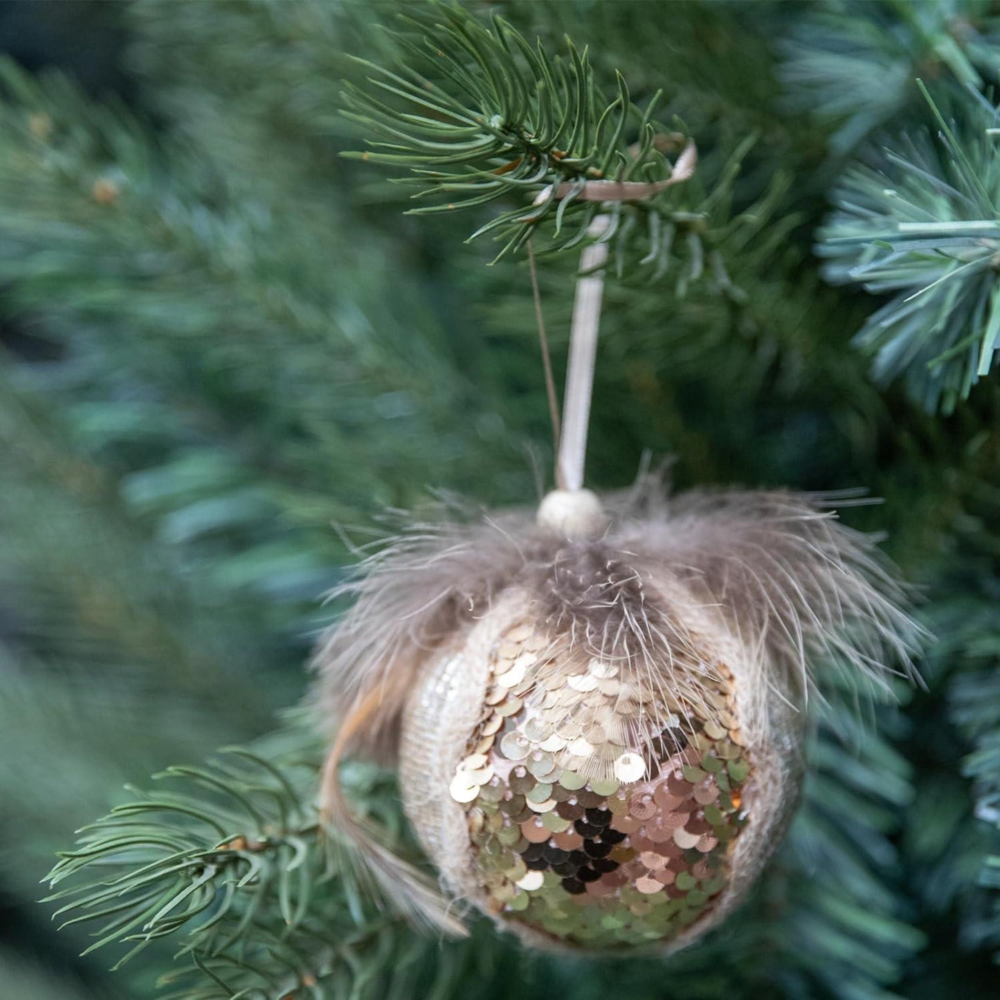 7cm Gold Glitter Bauble