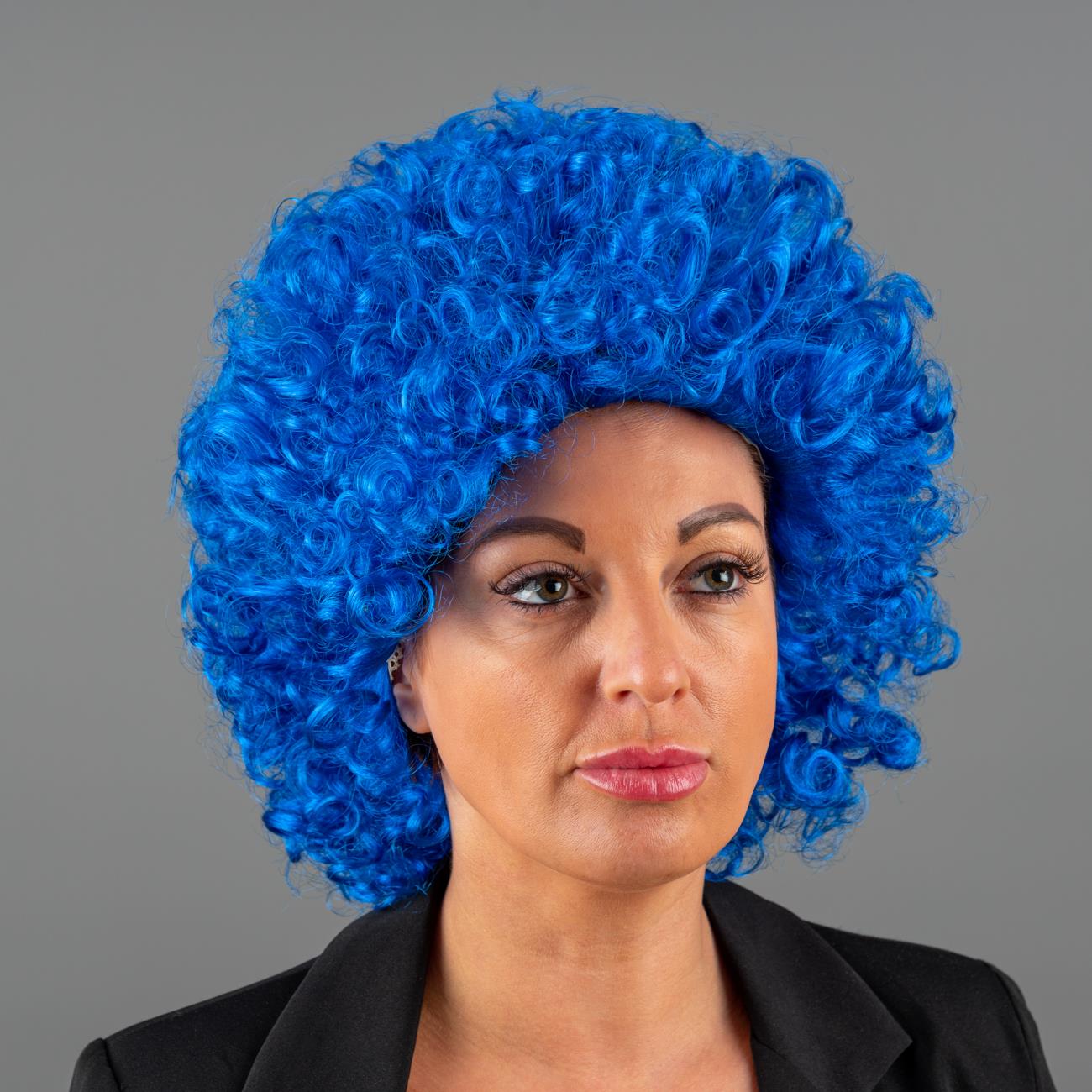 Blue Afro Curly Wig