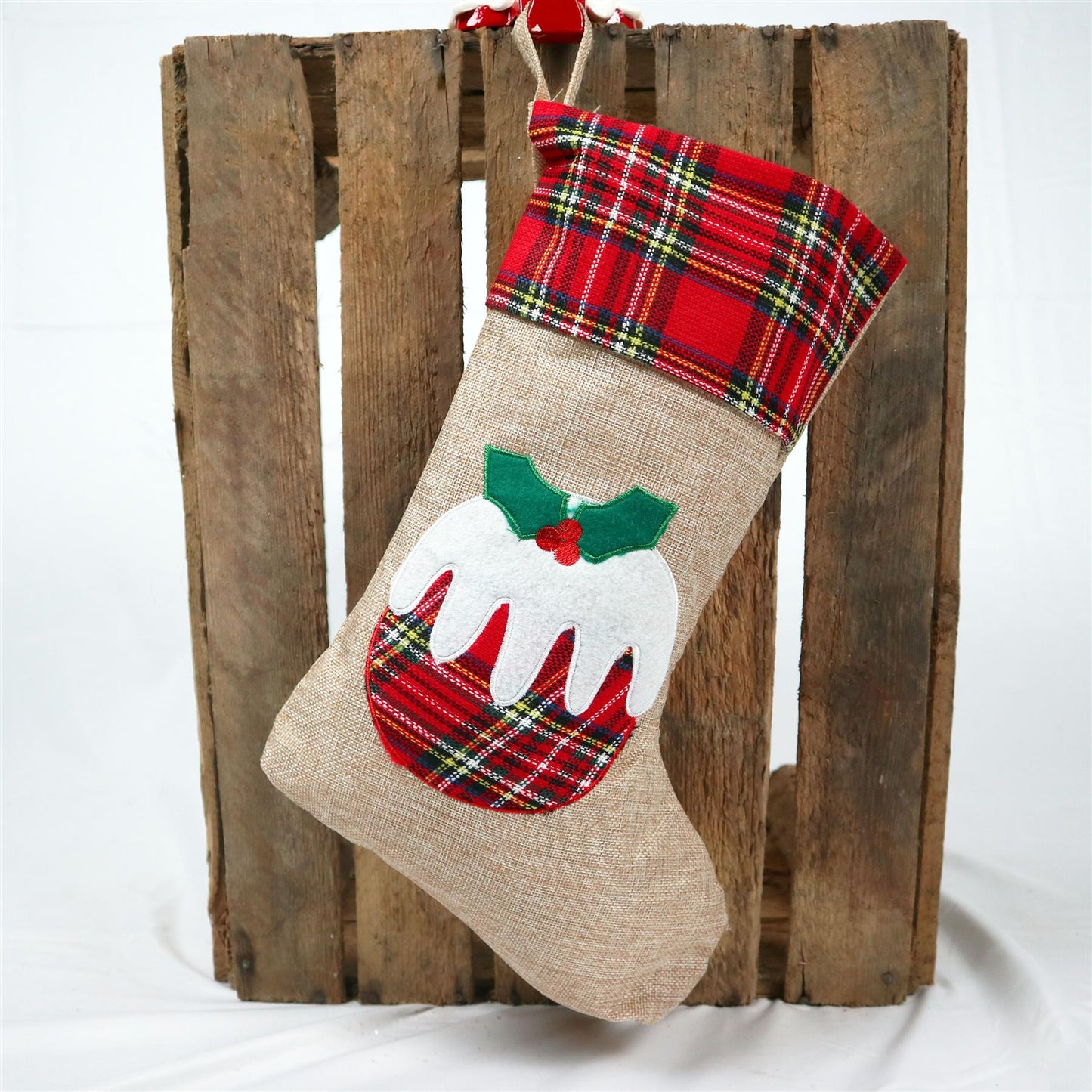 Christmas Stockings Christmas Pudding - 26x45cm