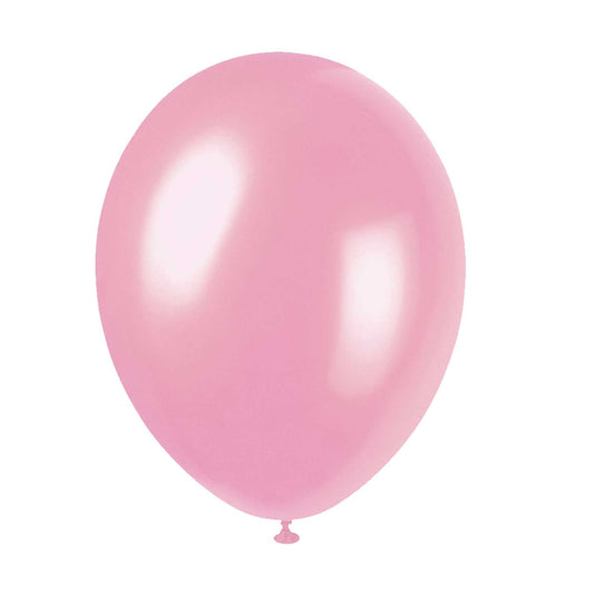 25 Metallic Pearlised Pink Balloons - 12"