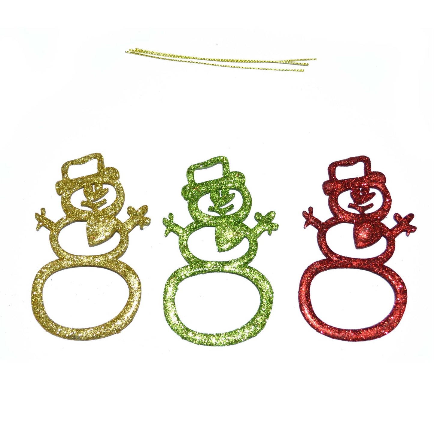 3Pcs Glitter Snowman Christmas Tree Decoration