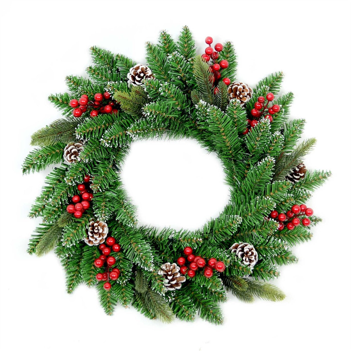 55cm Pre-Lit Decorated Christmas Wreath