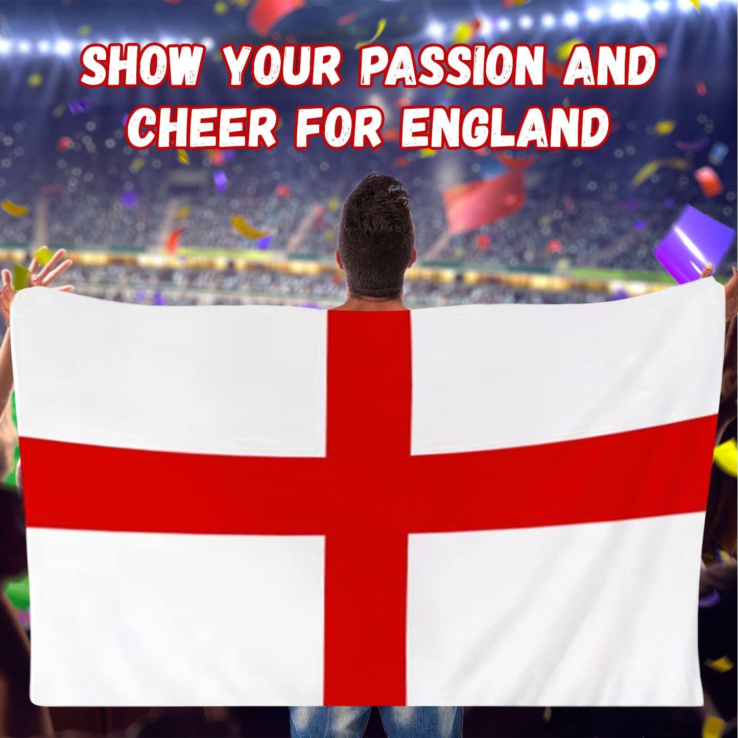 England St George Flag With Sleeve 5Ft X 3FT