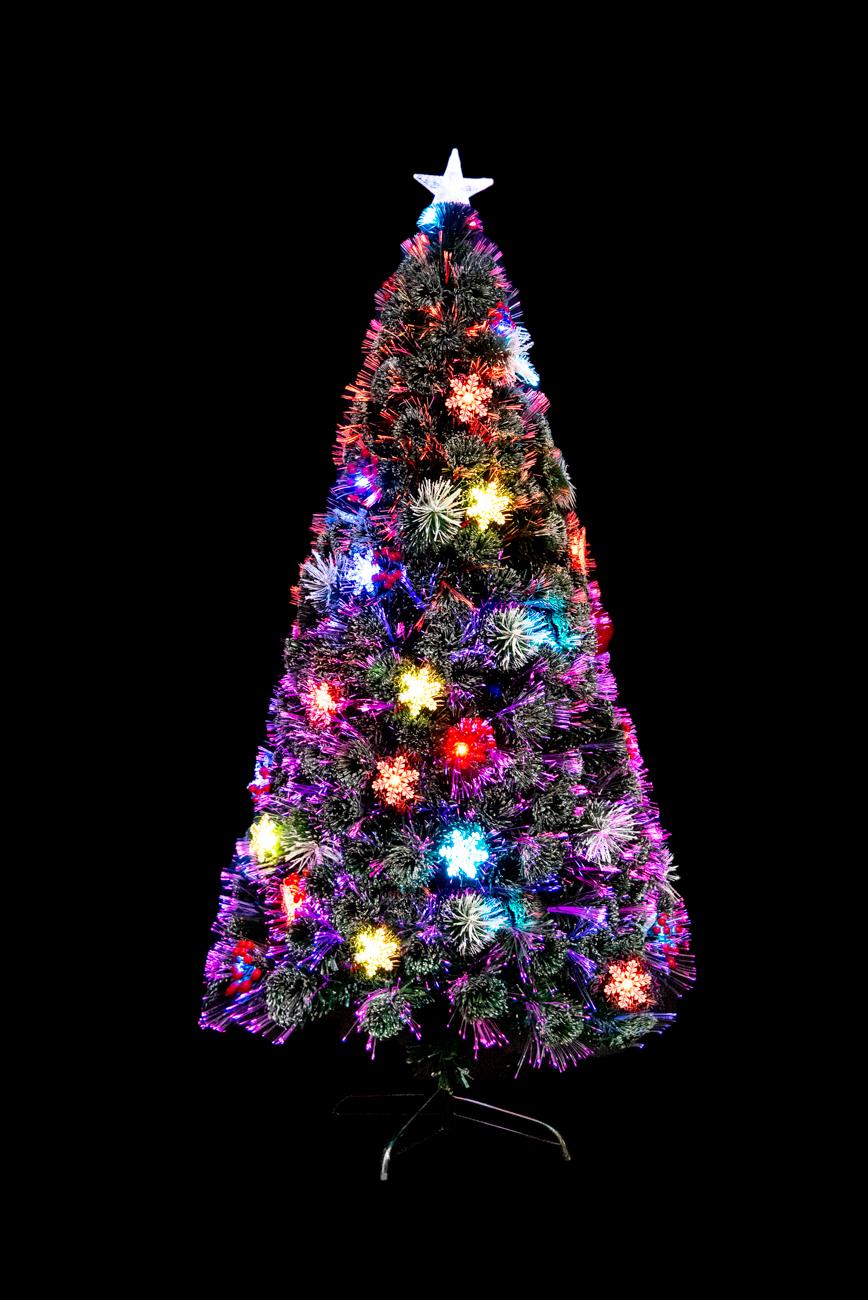 Snowflake & Berry Fibre Optic Christmas Tree - 6ft