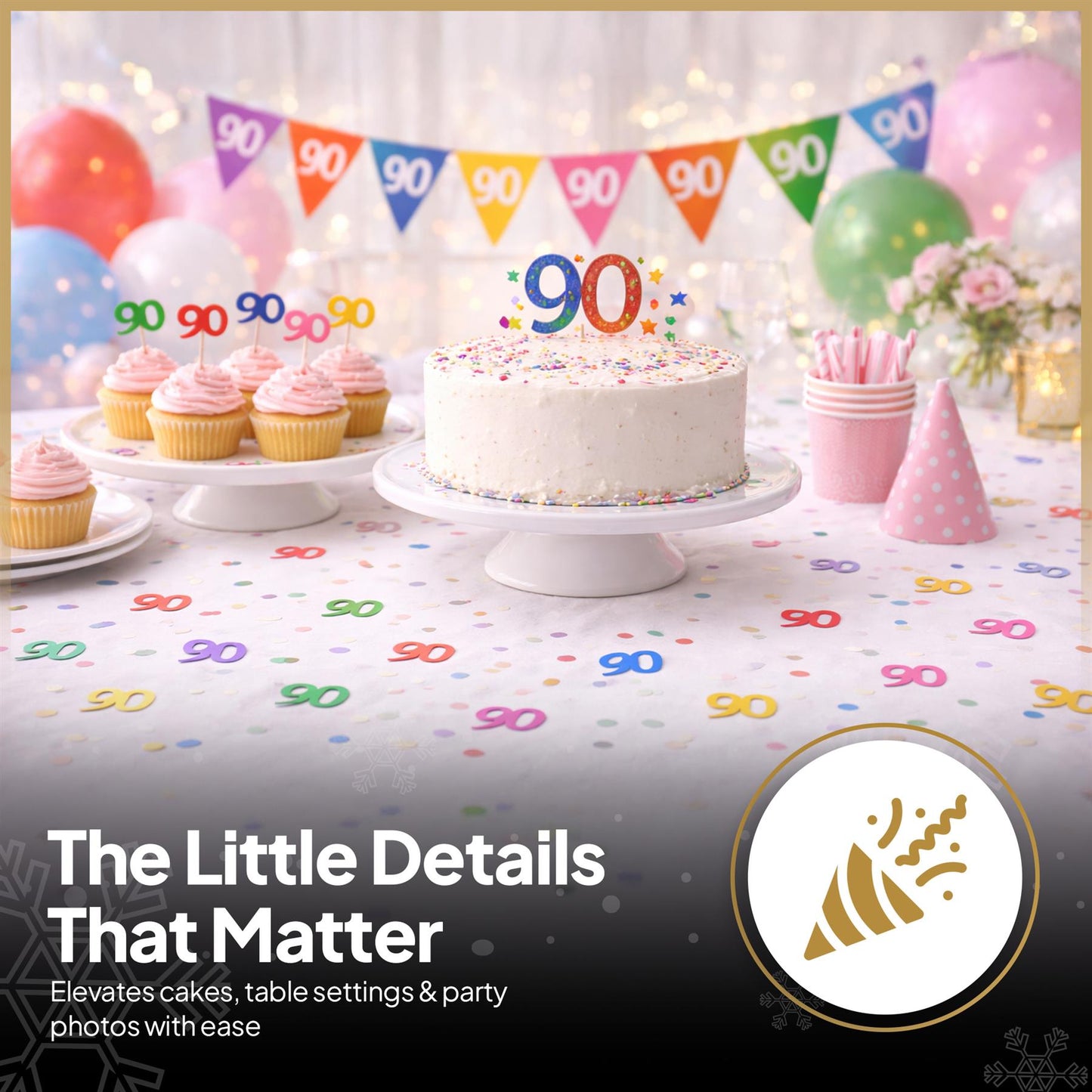 3x 90th Happy Birthday Confetti - Mix, 14g