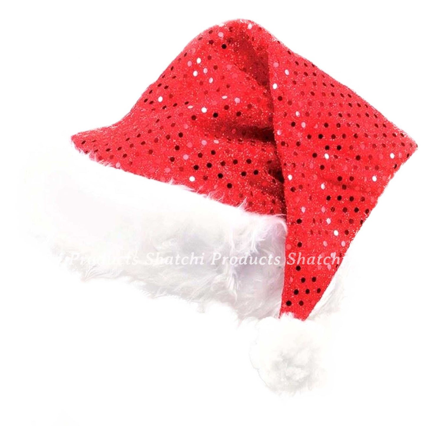 2pcs Deluxe Santa Father Christmas Hat with Sequin