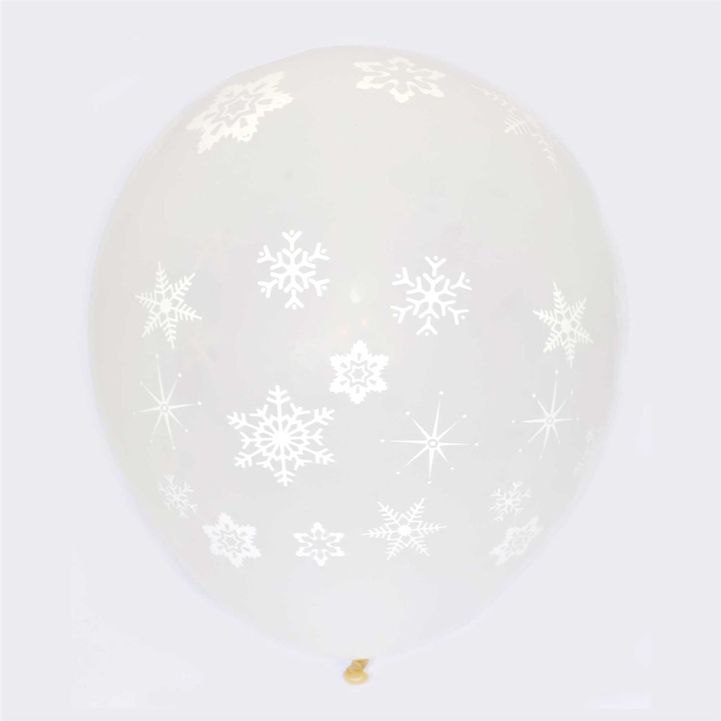 10 Pieces of 12" Clear Snowflakes & Sparkles Balloons